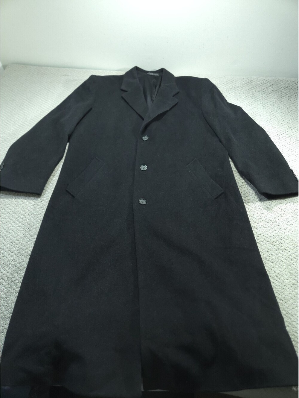 Chereskin Cashmere Coat Mens 44R Black Wool Blend Jacket Over Trench